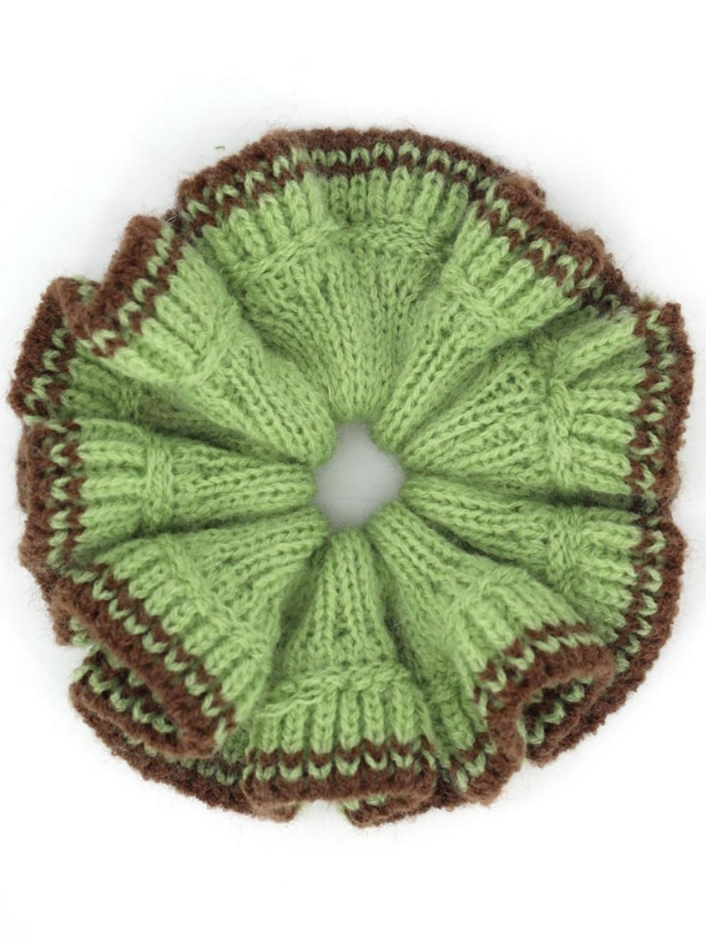 Knit Ribbed Ruffle Hair Scrunchie - Picture 8 of 16